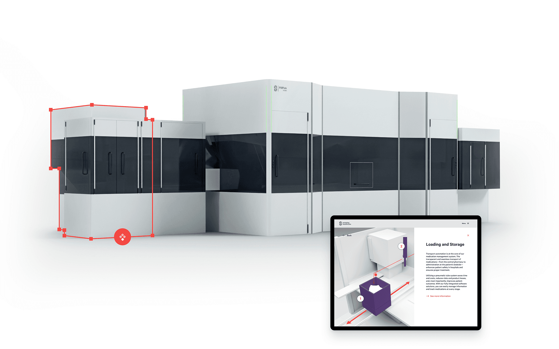 Die Swisslog PillPick Anlage in unserem virtuellen Showroom
